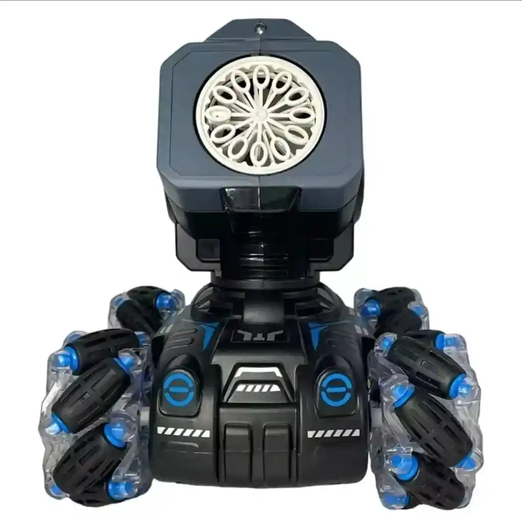 Carro Control Remoto Juguete Cañón Lanza Burbujas Con Luz Led