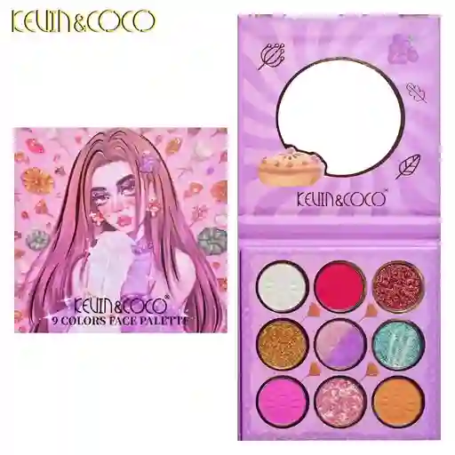 Paleta De Sombras Kevin & Coco 9 Colores Face Palette