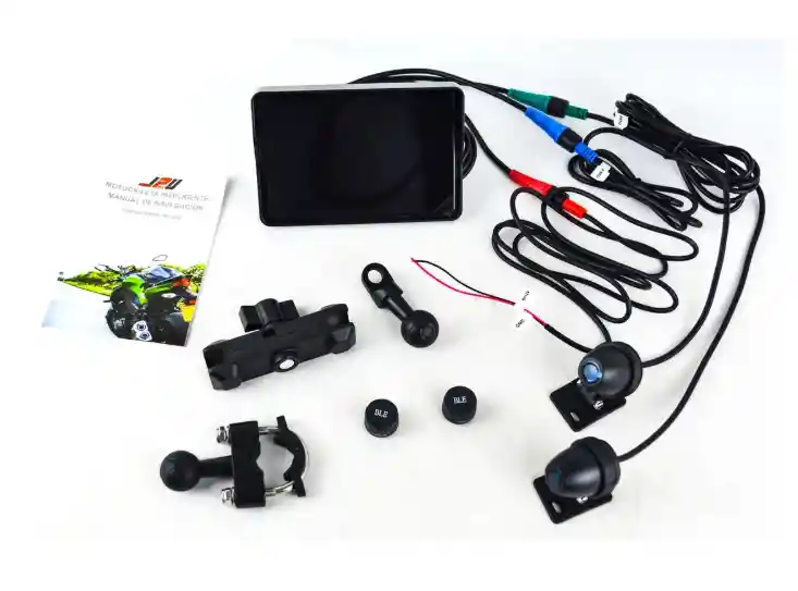 Pantalla Moto Carplay, Dvr 2 Cámaras +tpms Y Multifunciones.