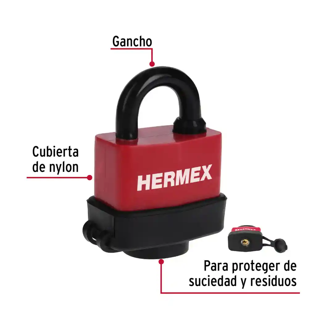 Candado Laminado 50 Mm Recubierto En Pvc