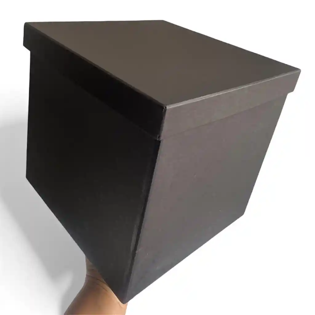 Caja Negra Para Sorpresas 25x25x25 Cms En Cartón Piedra