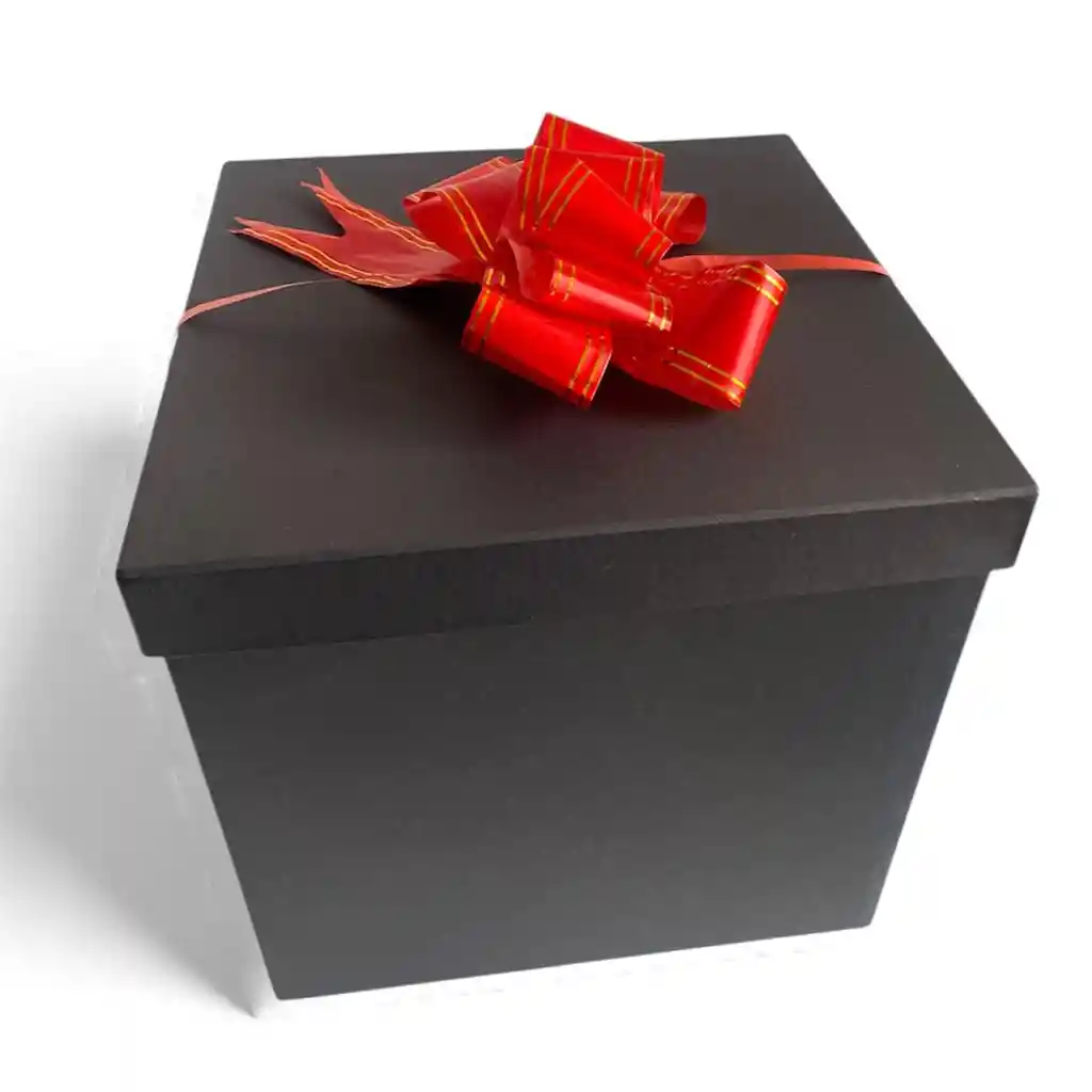 Caja Negra Para Sorpresas 25x25x25 Cms En Cartón Piedra