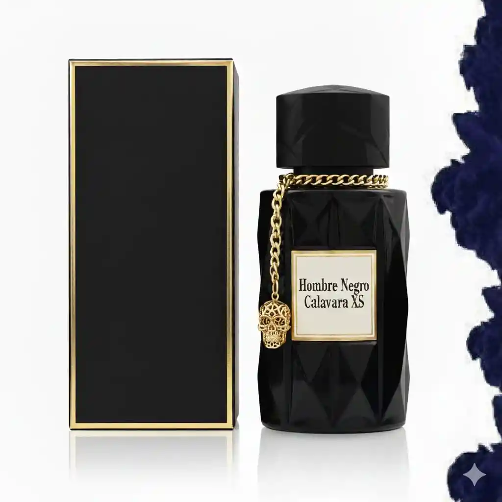 Perfume Fragancia Hombre Negro Calavera Xs