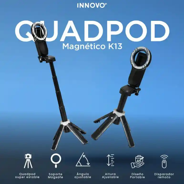 Trípode Celular Magsafe Quadpod K13 Soporte Magnético Altura Ajustable