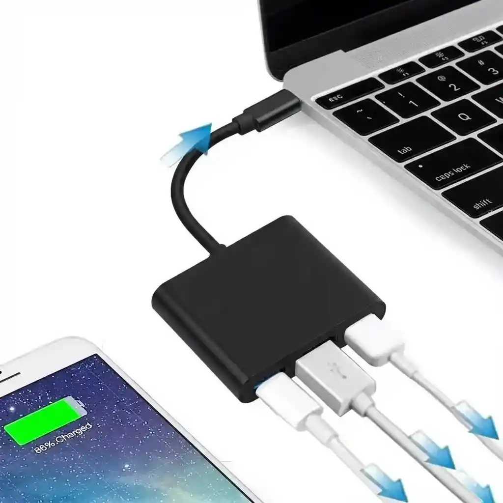 Adaptador Tipo Usb C A Hdmi, 3 En 1 , 3.0, Retro Carga