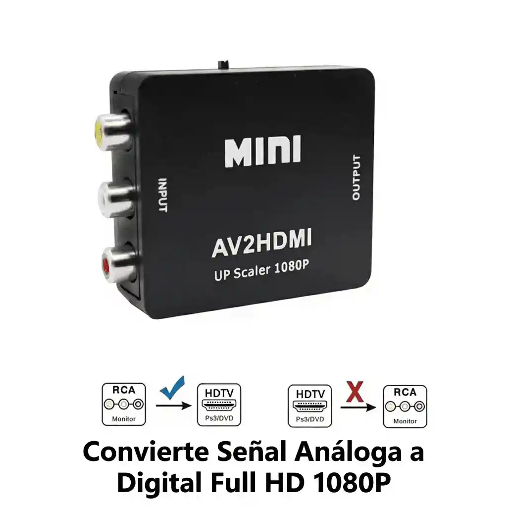 Adaptador Rca (av) A Hdmi 1080p