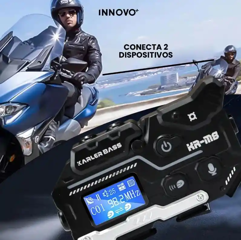 Intercomunicador Moto Kr-m8 Bluetooth Ip66 | Manos Libres Música Fm