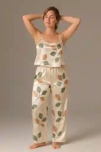 Pijama Satin Hoja