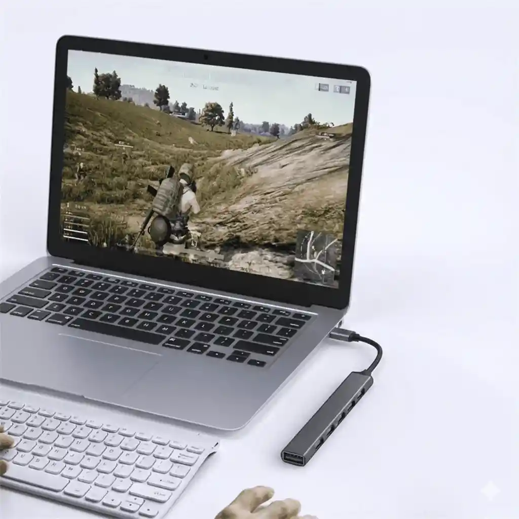 Multipuerto Tipo Usb C 7 Puertos, 1 X 3.0, 6 X 2.0