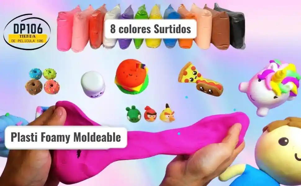 Plastifoamy Foamy Moldeable Foamy 8 Colores Surtidos