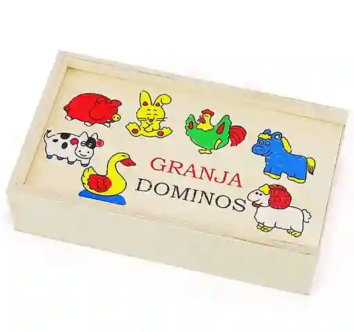 Juguete Domino Infantil En Madera Motivo Animales De La Granja