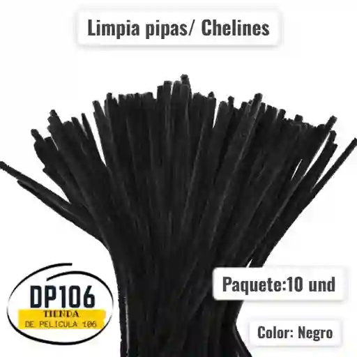 Limpia Pipas Negro X 10 Und Chelines Gamuzados
