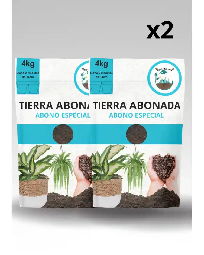 2 Und Tierra Abonada Seleccionada 100% Organica Plantas Todo Tipo Cultivos Crecimiento Abono 4kg