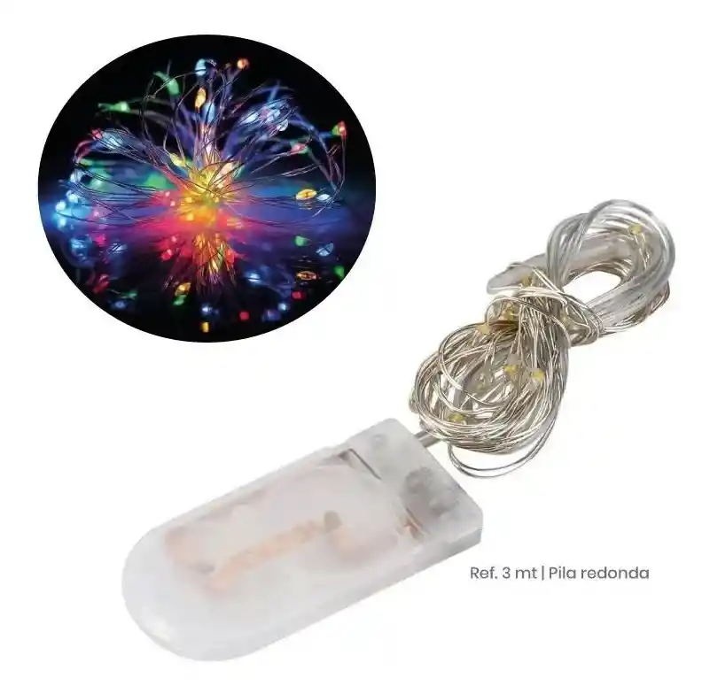 Extensión Alambre Luces X30 Micro Led 3 Metros Decorativas Funciona Con Pila