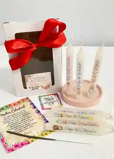 Caja X7 Velas - Virgencitas - Día De Las Velitas