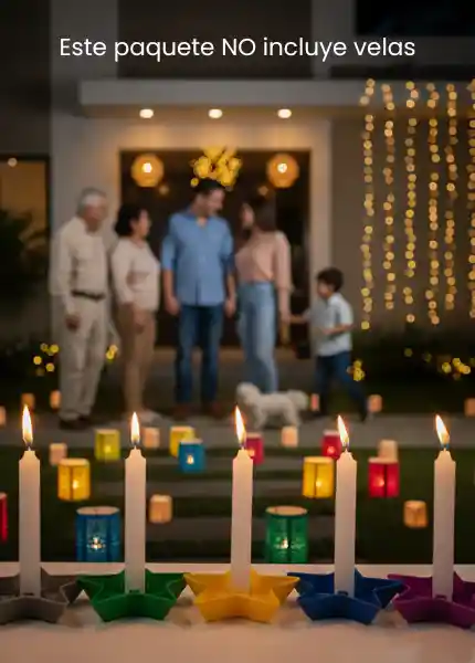 Paquete X5 Portavelas Reutilizables - Día De Las Velitas
