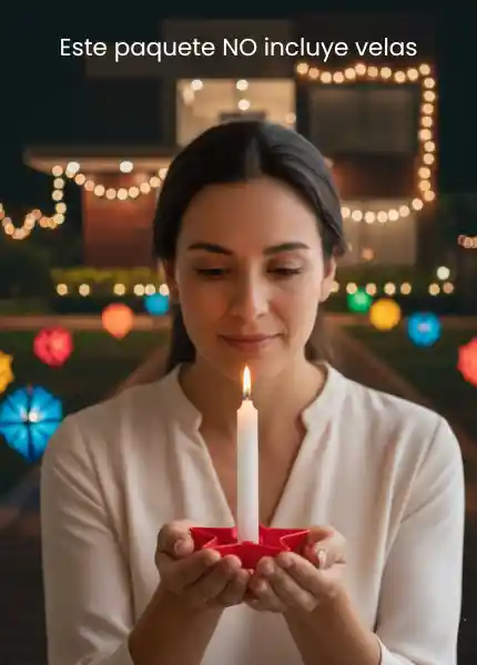 Paquete X5 Portavelas Reutilizables - Día De Las Velitas