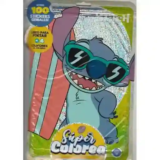 Super Colorea Stitch Libro + Crayones