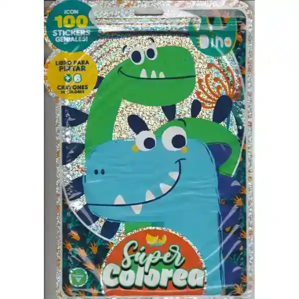 Super Colorea Dino Libro + Crayones