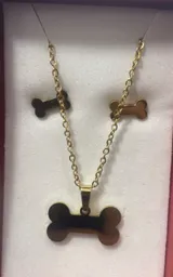 Conjunto Collar Y Aretes Galleta De Perro