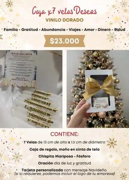 Caja X7 Velas Deseos - Día De Las Velitas