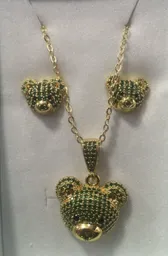 Conjunto Collar Y Aretes De Oso