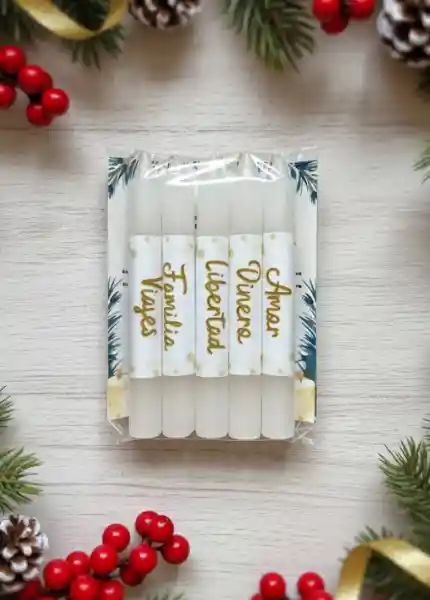 Paquete X5 Velas Deseos + 5 Portavelas - Día De Las Velitas