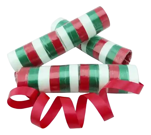 Navidad Serpentina Satinada Rojo Verde Blanco X3 Und