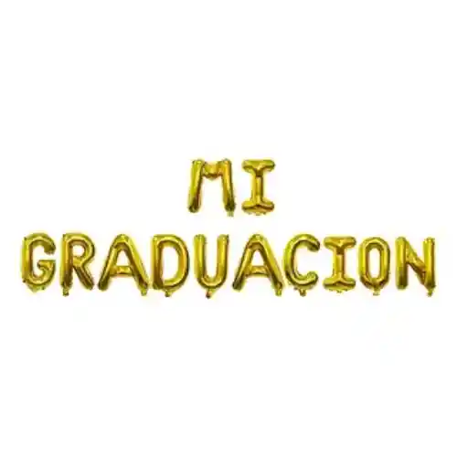 Inflable Mi Graduacion Letra A Letra Dorado