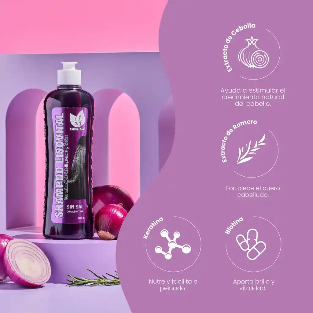 Shampoo Liso Vital X500 Ml Natural