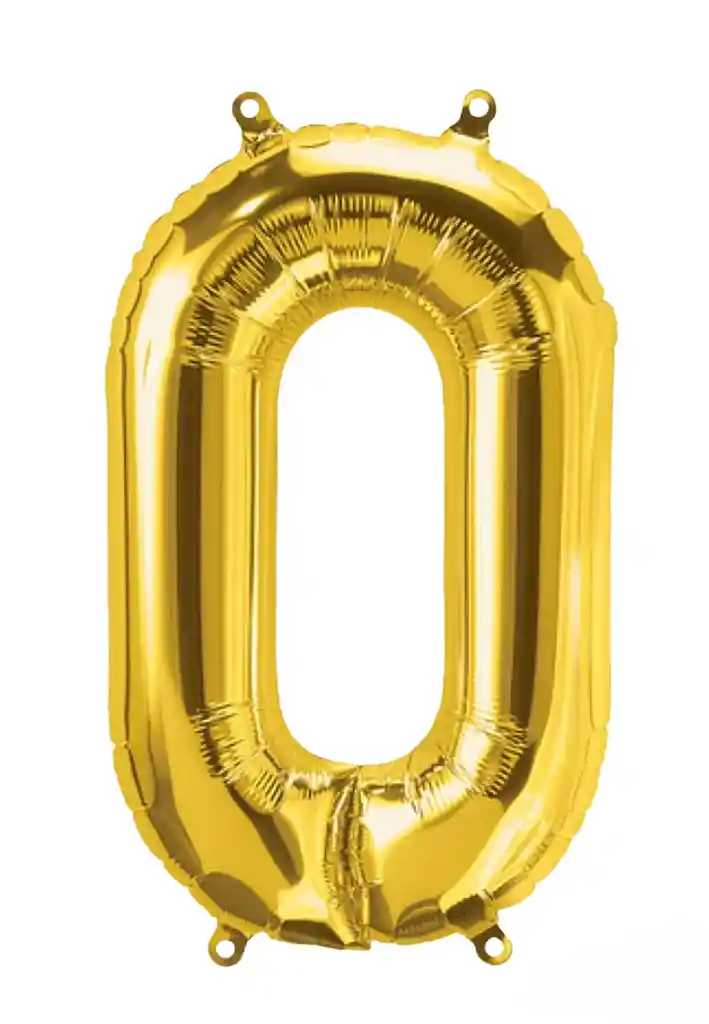 Globo Metalizado Numero Dorado # 0, 42 Pulgadas