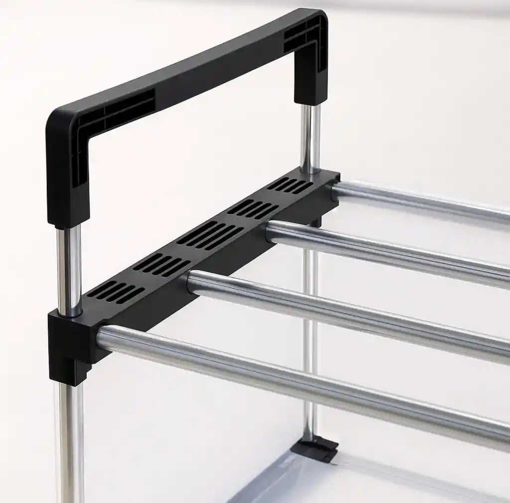 Organizador De Zapatos 5 Niveles Con Guardapolvo Negro Zapatero Con Guardapolvo 5 Niveles Negro