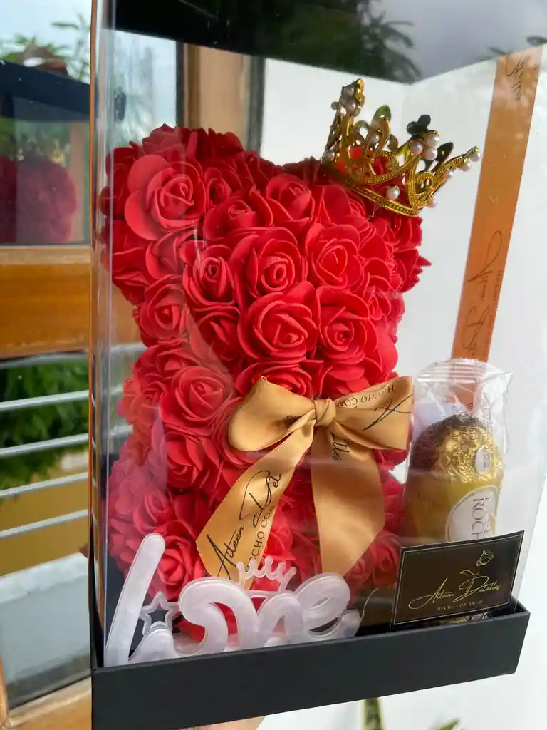 Oso Eterno Con Chocolates Y Luz