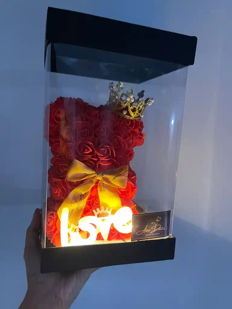 Oso Eterno Con Chocolates Y Luz