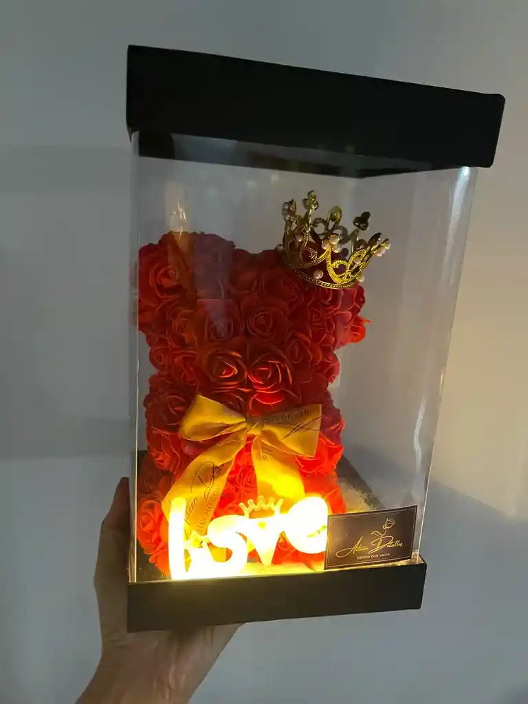 Oso Eterno Con Chocolates Y Luz