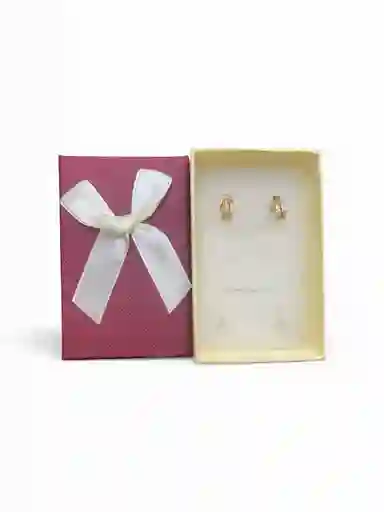 Aretes Tipo Candonga Pequeña Redonda Con Piedras En Rodio