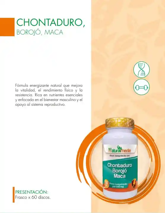 Chontaduro, Borojó, Maca X 60 Tab