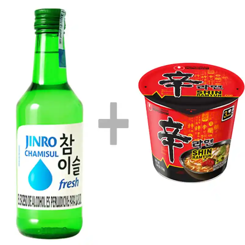 Combo Shin Ramen Y Soju Fresh