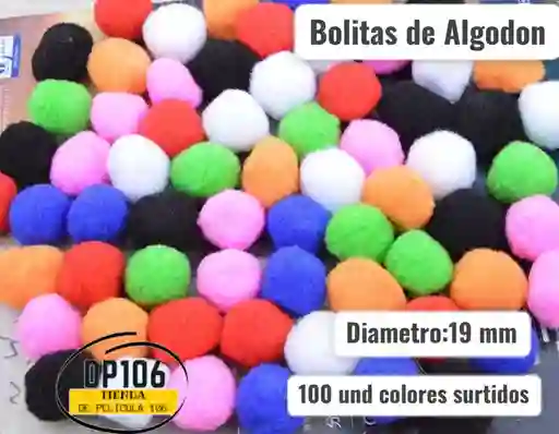 Bolitas De Algodon 100 Und Colores Surtidos