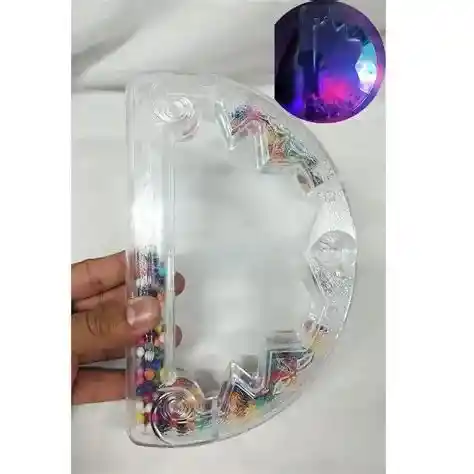 Pandereta Navideña Con Luces Led Maracas Para Novenas