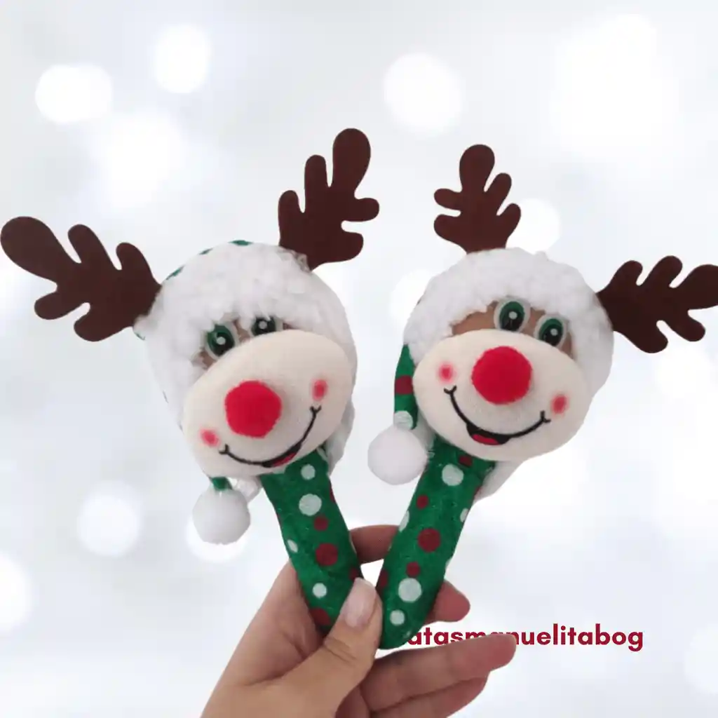 Navidad Par Maracas Con Luz Navidad Reno Merry Christmas