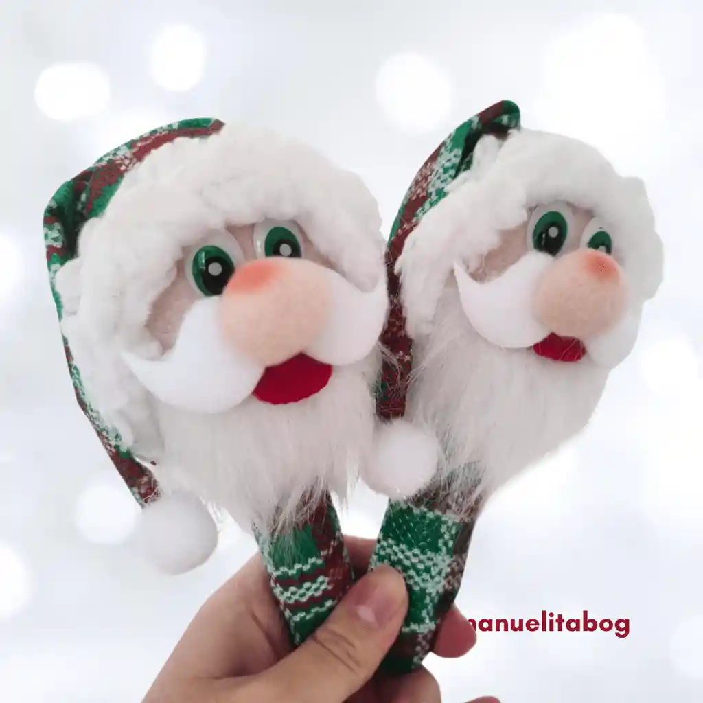 Navidad Par Maracas Con Luz Papa Noel Merry Christmas