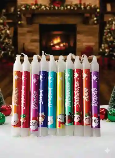 Velitas De Navidad Con Deseos X 10 Unidades