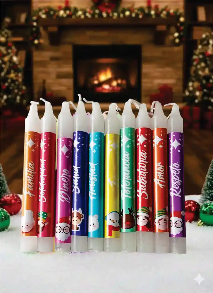 Velitas De Navidad Con Deseos X 10 Unidades