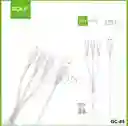 Cable De Usb 3 En 1 (tipo C + V8 + Iphone) Carga De 3a Gc-85