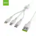 Cable De Usb 3 En 1 (tipo C + V8 + Iphone) Carga De 3a Gc-85