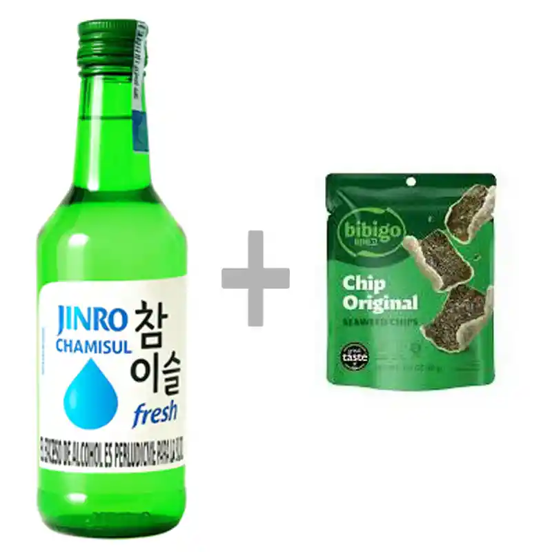 Soju Aperitivo Coreano Jinro Durazno Peach Y Chips Original Bibigo