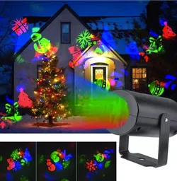 Proyector Luces Led Figuras Navideñas Navidad Santa Nieve Ar Luces Multicolor
