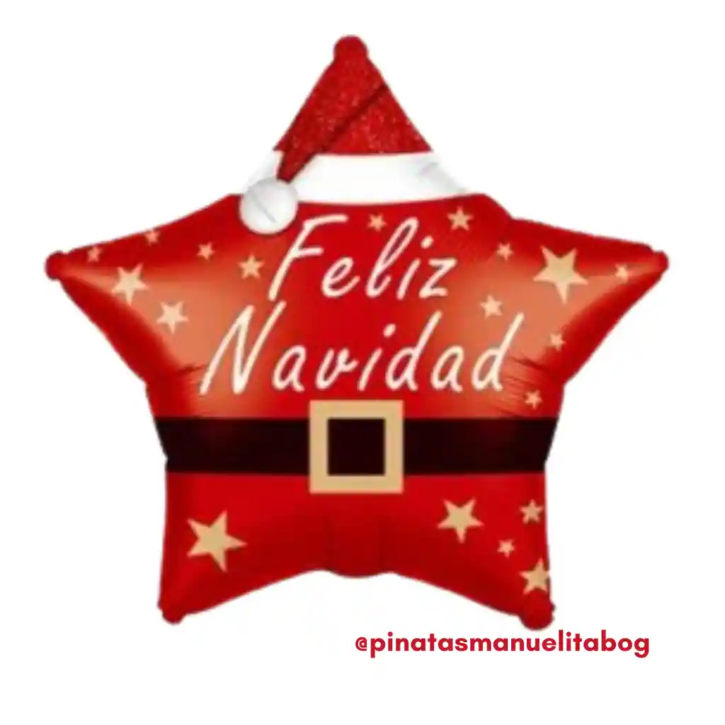 Navidad Globo Metalizado Estrella Feliz Navidad Inflado Con Helio