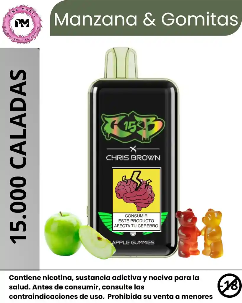 Vape Chris Brown Apple Gummies 15.000 Puffs